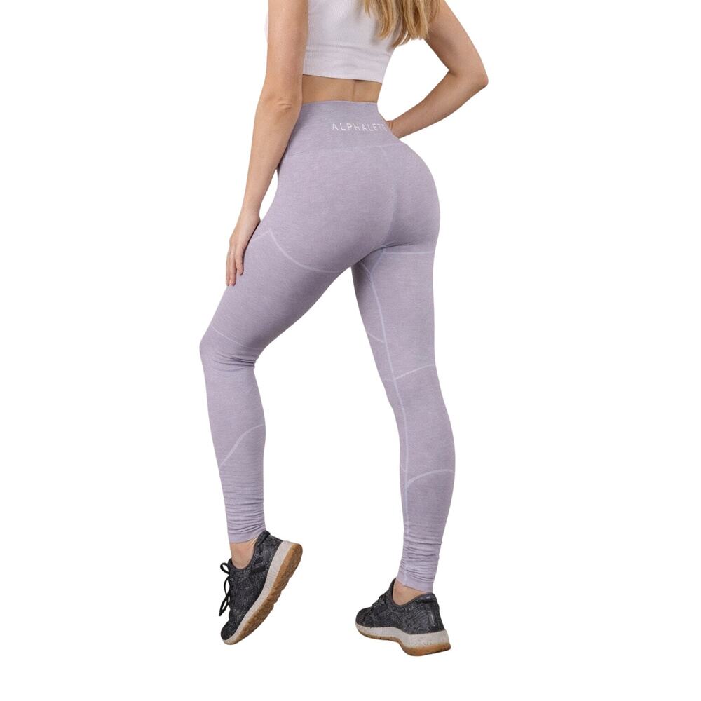Alphalete OG Revival Contour Leggings Lilac Light Grey High Rise Size M